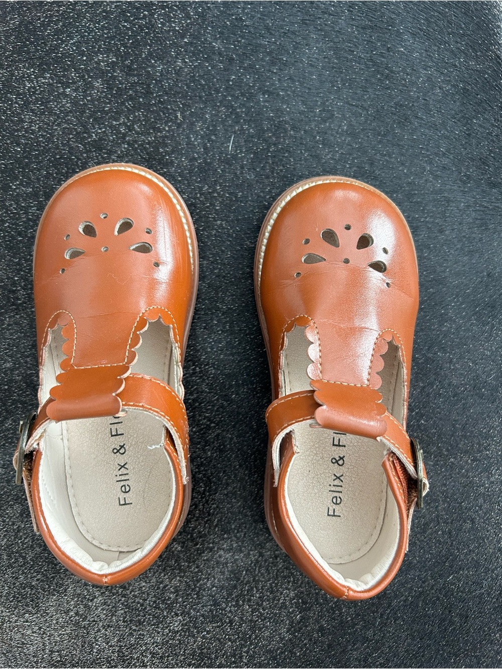 Felix & Flo Girls' Brown Leather Mary Jane Dress Shoes